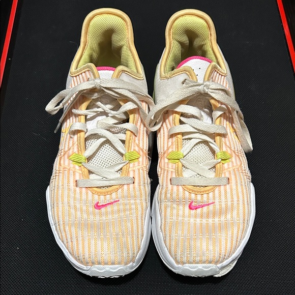 Nike Shoes - Nike Basketball - White, Yellow, and Pink